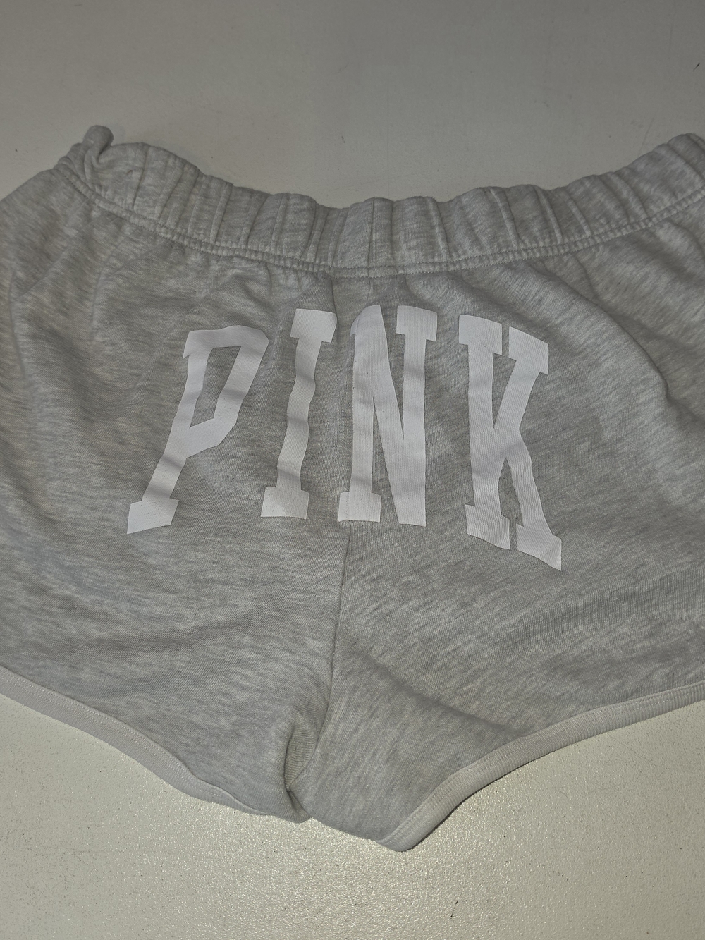 PINK Victoria's Secret Light Gray Logo Lounge Shorts